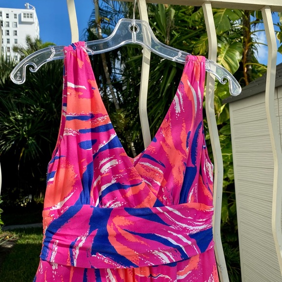 ECU Lilly Pulitzer Sloan Midi Dress S Bomber Blue Plume Bloom - Picture 4 of 10